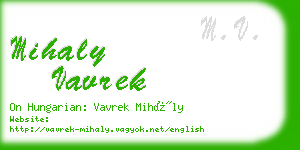 mihaly vavrek business card